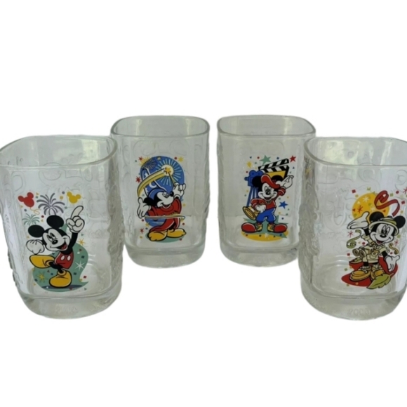 Disney Other - Mickey Mouse Walt Disney World Magic Kingdom 2000 Square Glass Set McDonald's